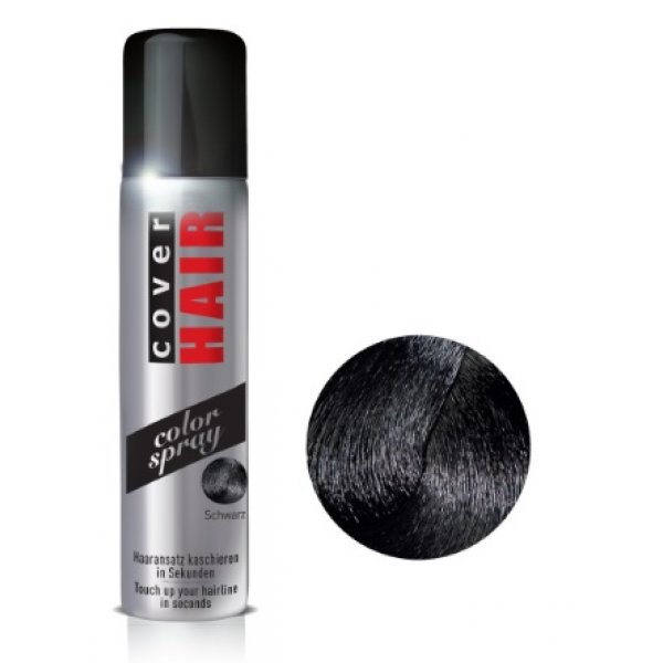 Cover Hair hajtő színező spray, fekete, 100 ml