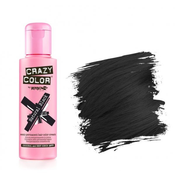 Crazy Color hajszínező krém 100 ml, 032 Natural Black