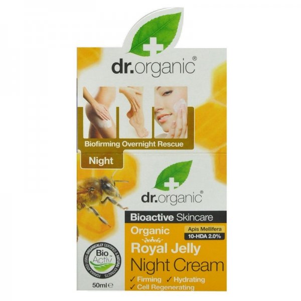 Dr. Organic Bio Méhpempő feszesítő, hidratáló, sejtregeneráló éjszakai krém, 50 ml