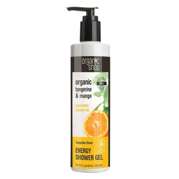 Organic Shop energizáló tusfürdő bio mandarin és mangó kivonattal, 280 ml