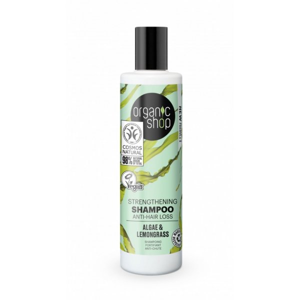 Organic Shop erősítő és hajhullás elleni sampon algával és citromfűvel, 280 ml