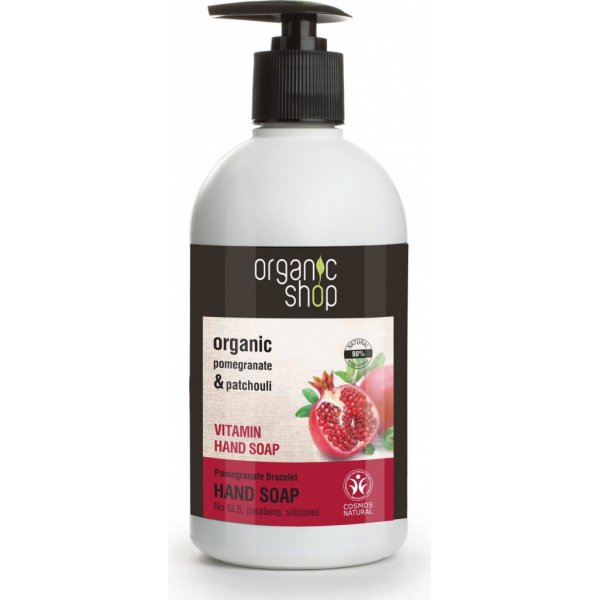 Organic Shop Gránátalma ölelés vitaminos folyékony kézmosó szappan, 500 ml