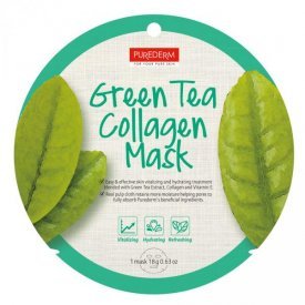 PureDerm Green Tea circle bőrtisztító és hidratáló fátyolmaszk, 1 db