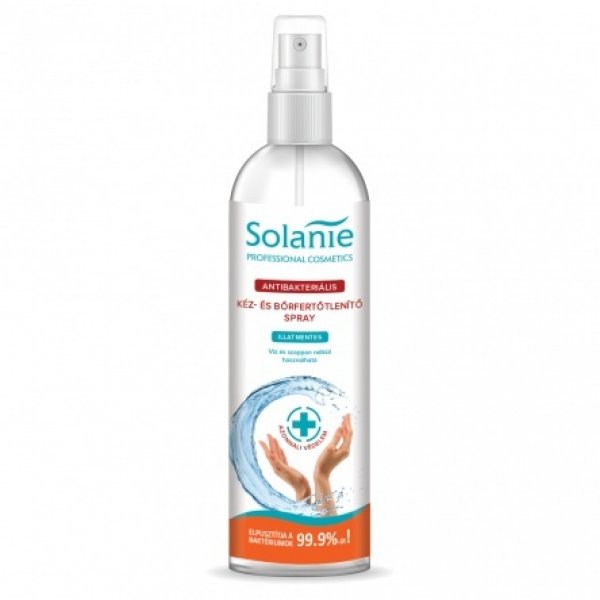 Solanie antibakteriális kéz- és bőrfertőtlenítő spray, 250 ml