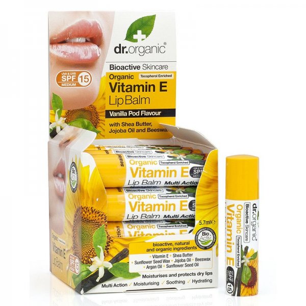 Dr. Organic Bio E-Vitaminos ajakbalzsam, 5,7 ml
