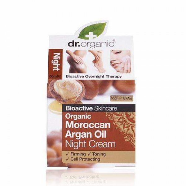 Dr. Organic éjszakai arcápoló krém marokkói bio argánolajjal, 50 ml