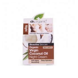 Dr. Organic gazdagon tápláló éjszakai arcápoló krém bio szűz kókuszolajjal, 50 ml