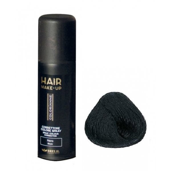 Brelil Hair Make Up hajtő színező spray, fekete, 75 ml